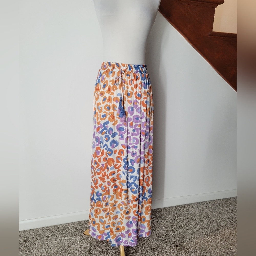 FARM Rio Multicolor Leopard Maxi Skirt - Orange, Blue, Purple
